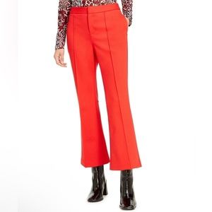 NWT Bar III Womens Red Cropped Kick Flare Bottom Pants Size 10